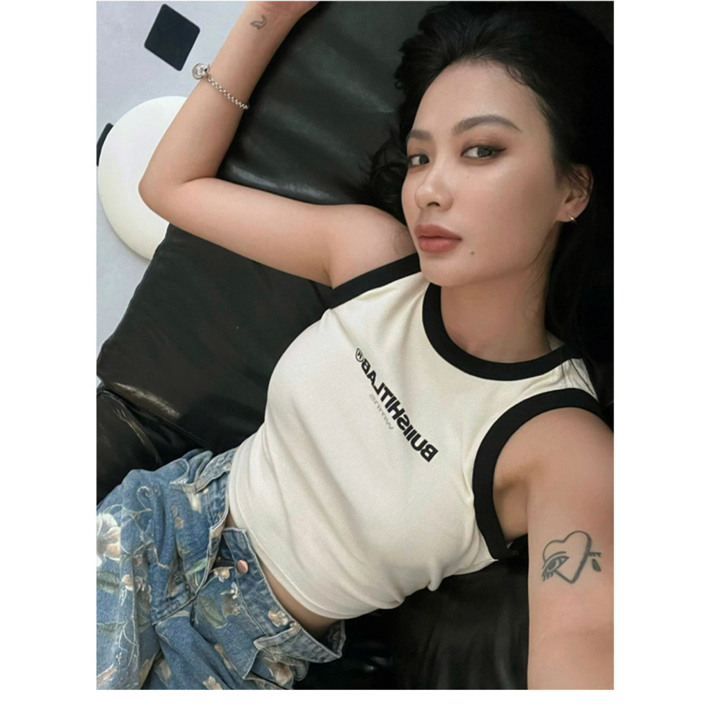 Quần Jean Dài Ống Rộng In Họa Tiết Kiểu Retro Cá Tính Cho Nữ