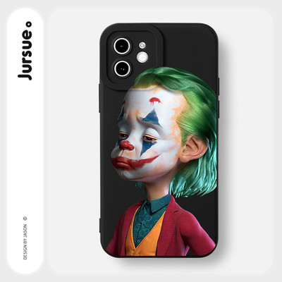 Ốp lưng JURSUE mềm chống bẩn hình độc lạ ngầu nam đen Cho iPhone 17 16 15 14 13 12 11 Pro Max SE 2020 X XR XS ip 8 7 Plus Y3451