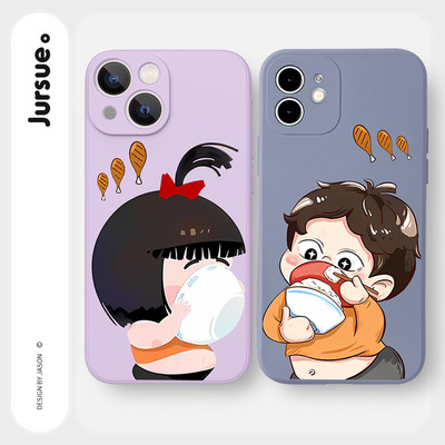 Ốp lưng JURSUE hoạt hình cặp đôi dễ thương đẹp Cho iPhone 17 16 15 14 13 12 11 Pro Max SE 2020 X XR XS ip 8 7 Plus kute Y3438
