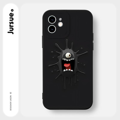 Ốp lưng JURSUE mềm chống bẩn hình độc lạ ngầu đen Cho iPhone 17 16 15 14 13 12 11 Pro Max SE 2020 X XR XS ip 8 7 Plus Y3433