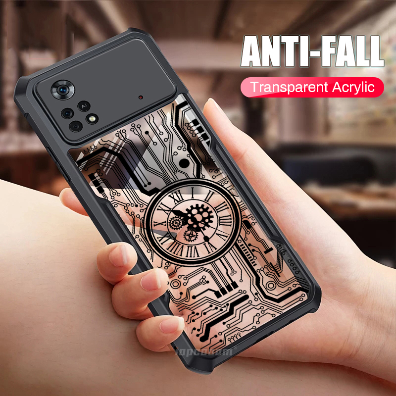 Ốp Điện Thoại Trong Suốt Chống Sốc Họa Tiết Đồng Hồ Cho Xiaomi POCO X5 Pro X4 F4 M4 F3 GT X3 NFC 4G 5G