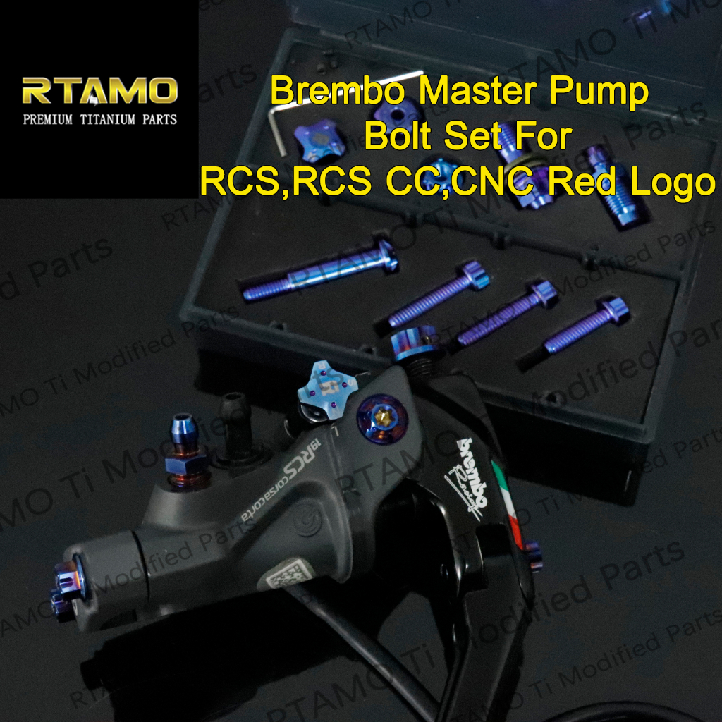 Set Bu Lông RTAMO Titan Gr5 Brembo RCS ,RCS CC,CNC RCS (Logo Đỏ) Rossin Master)