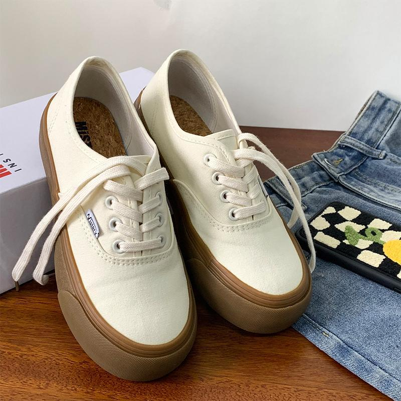 Giày Thể Thao Vải canvas 21 Họa Tiết Caro Phong Cách retro Cho Nữ