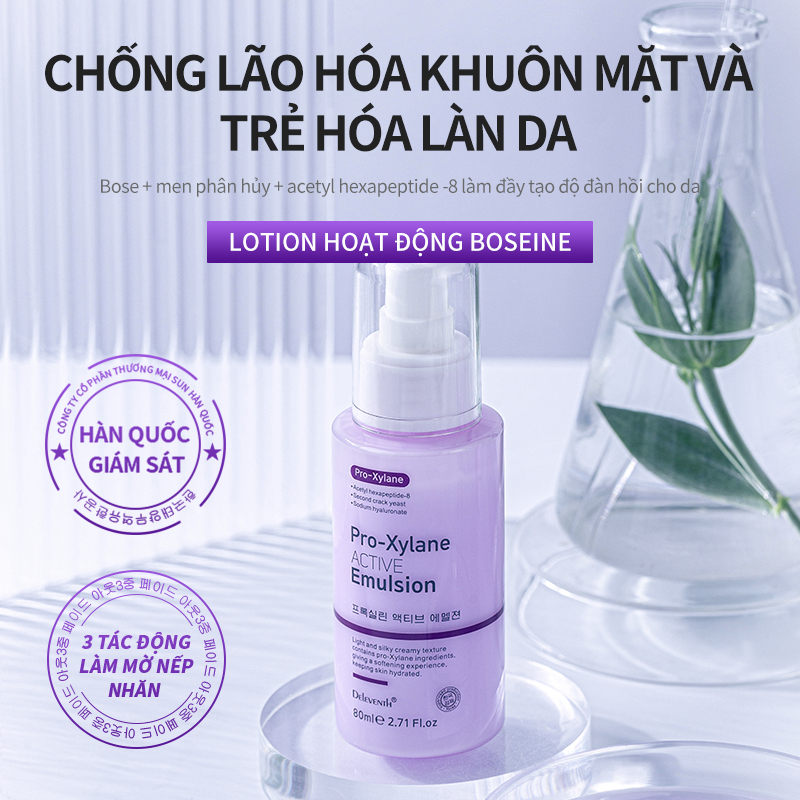 Lotion dưỡng ẩm DELEVENTH Boseine làm săn chắc sáng và mịn da loại bỏ nếp nhăn kiểu Hàn Quốc 80ml