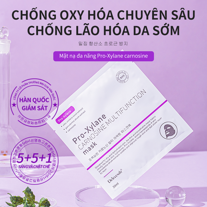 Mặt nạ DELEVENTH Boseine làm mờ nếp nhăn hydrat hóa/ dưỡng ẩm/ làm sáng màu da (30mlx5 miếng / hộp)