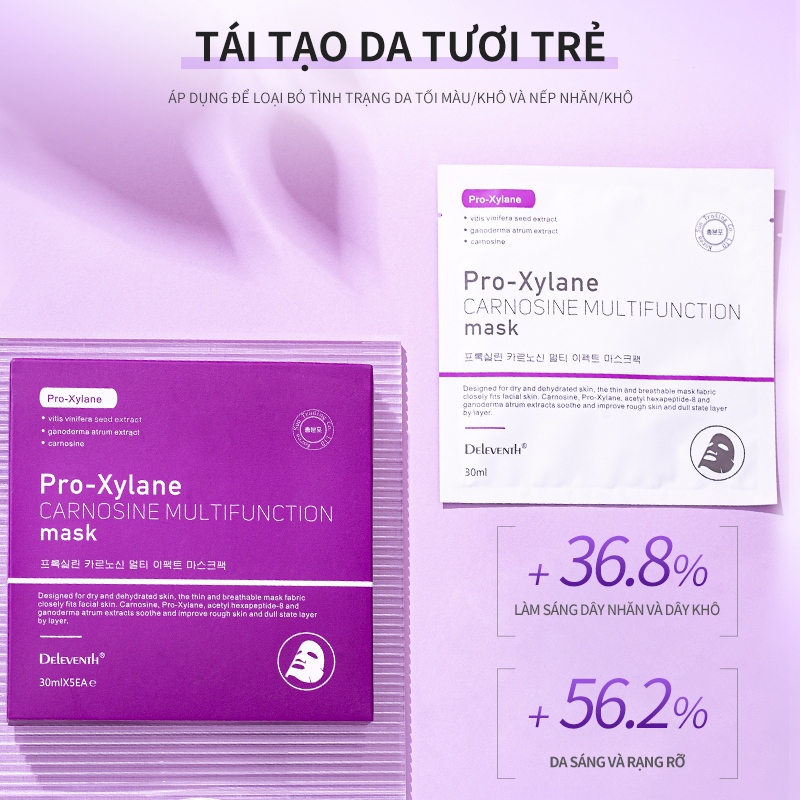 Mặt nạ DELEVENTH Boseine làm mờ nếp nhăn hydrat hóa/ dưỡng ẩm/ làm sáng màu da