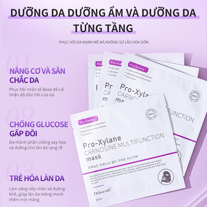 Mặt nạ DELEVENTH Boseine làm mờ nếp nhăn hydrat hóa/ dưỡng ẩm/ làm sáng màu da