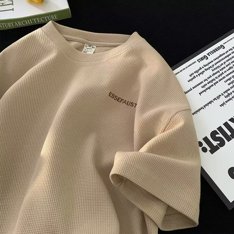 Áo Sơ Mi Ngắn Tay Cổ Tròn Màu Trơn Thời Trang Hàn Quốc Cho Nam áo phông form rộng áo unisex áo thun thể thao