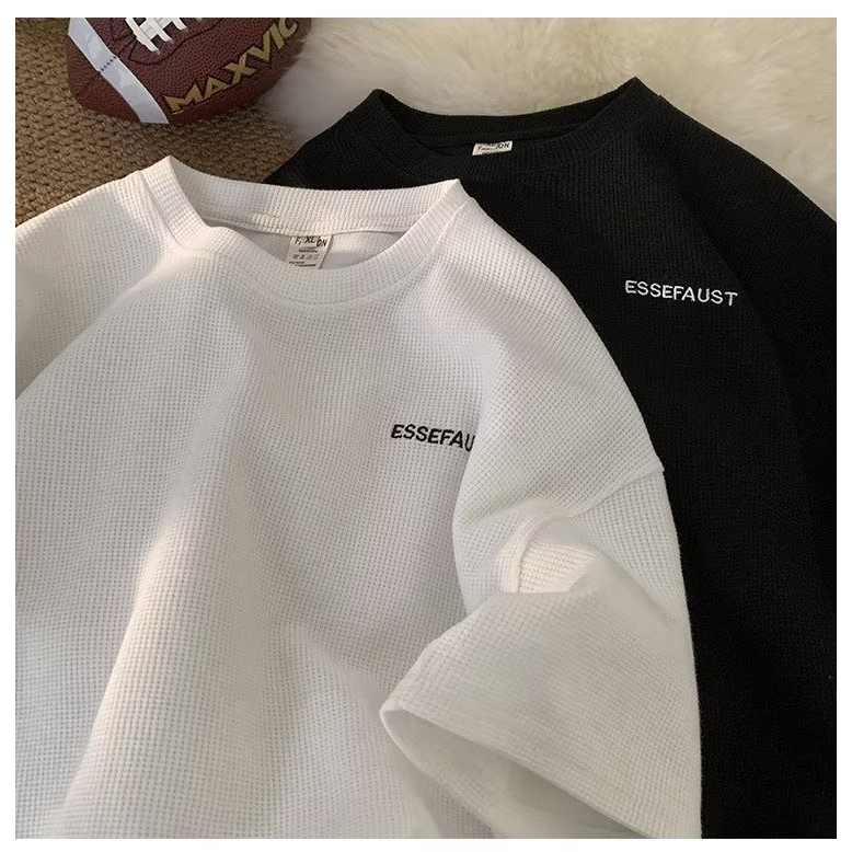 Áo Sơ Mi Ngắn Tay Cổ Tròn Màu Trơn Thời Trang Hàn Quốc Cho Nam áo phông form rộng áo unisex áo thun thể thao