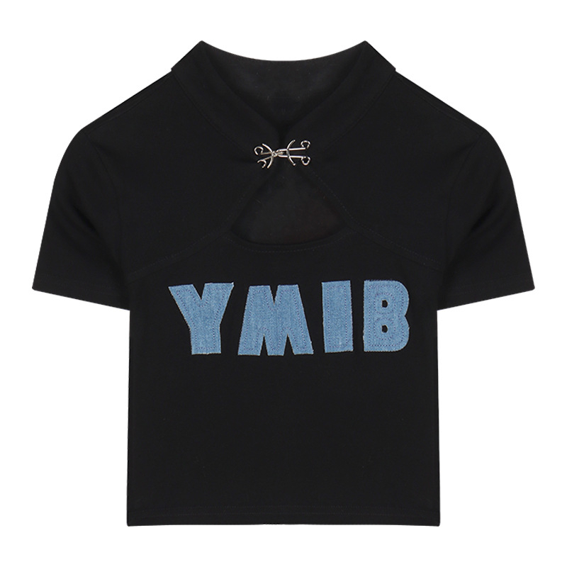 Áo Thun Ngắn Tay Mini Thời Trang Mùa Hè Hàn Quốc Gợi Cảm Cho Nữ