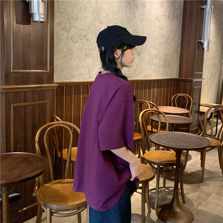 Áo Thun Tay Ngắn Cổ Tròn Dáng Rộng In Họa Tiết Thời Trang Mùa Hè Phong Cách Hàn Quốc Cho Nữ