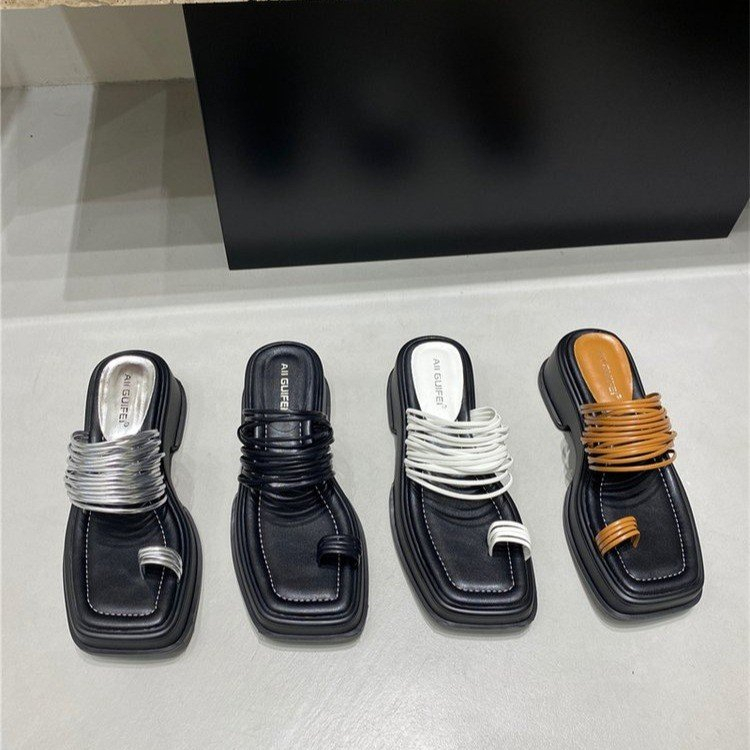 Giày Sandal Cao Gót Hở Ngón Họa Tiết Kẻ Sọc Thời Trang Dành Cho Nữ