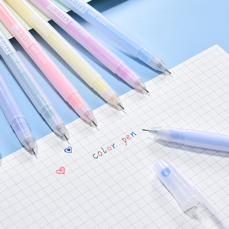 1 Cây Bút Mực Gel Trong Suốt Ngòi 0.5mm 12 Màu