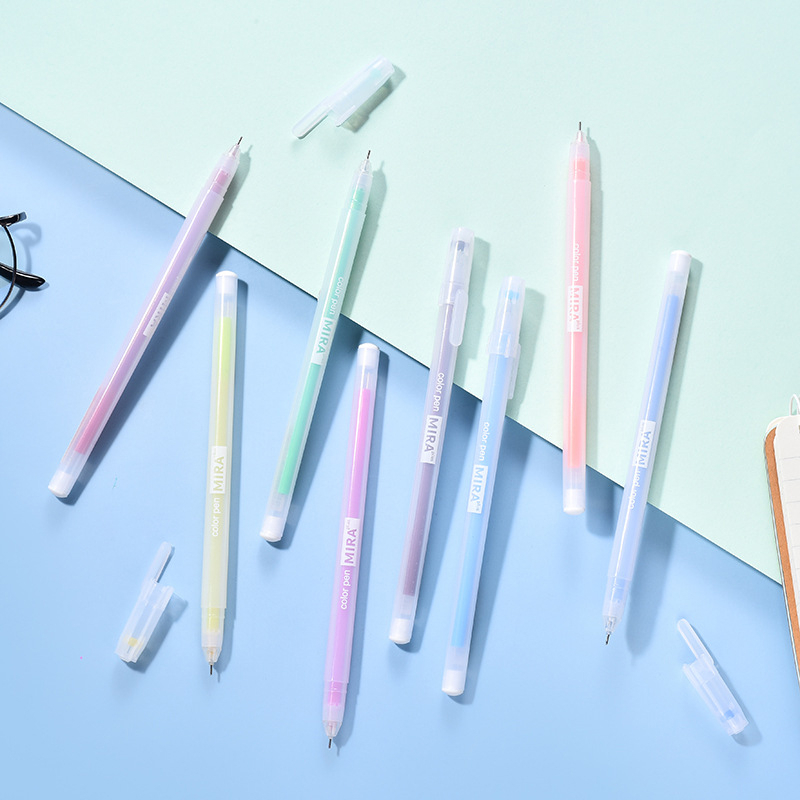 1 Cây Bút Mực Gel Trong Suốt Ngòi 0.5mm 12 Màu