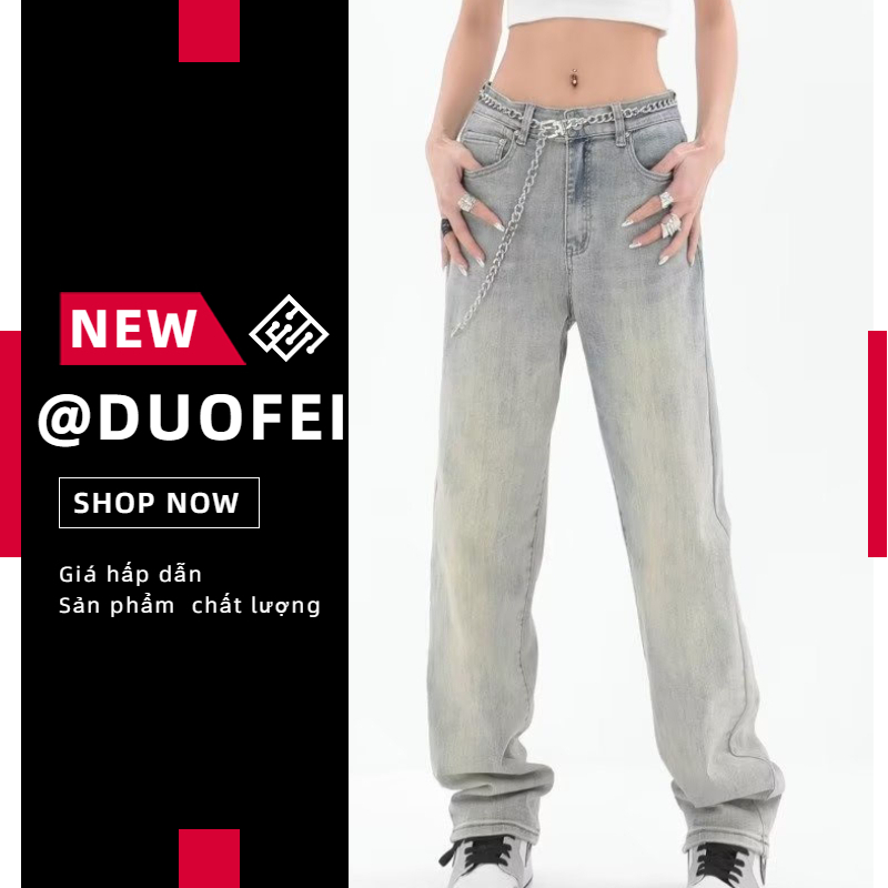 【S-3XL】Quần jean rách phong cách hàn quốc cổ điển thời trang bốn mùa cho bé gái size sản phẩm chất lượng cao phiên bản hẹp ống thẳn