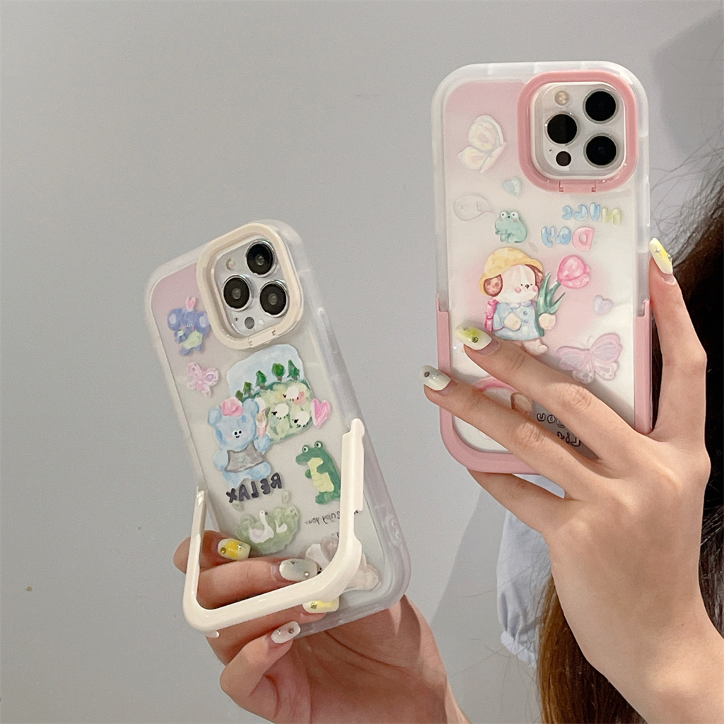 Ốp Điện Thoại Họa Tiết Động Vật Hoạt Hình Cho iPhone 14ProMax 13 iPhone11 12 Pro Max
