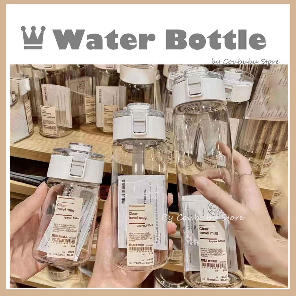 ✿Áo Thun Coububu Coububu In Hình Cá Tính✿ Bình Đựng Nước Bằng Nhựa Dung Tích Lớn Chống Rơi Phong Cách Nhật Bản