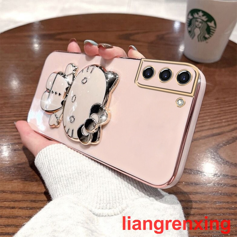 Ốp lưng samsung s21 fe samsung s21 ultra samsung s21 plus Ốp Điện Thoại Silicon Chống Sốc Kèm Gương Trang Điểm Cho samsung s21 fe samsung s21 ultra samsung s21 plus DDJZM01 viền vuông cute