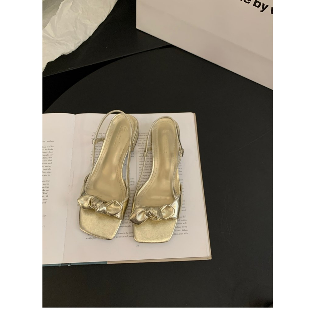 Giày Sandal Đế Thấp Mũi Vuông Phong Cách Hàn Quốc Cho Nữ