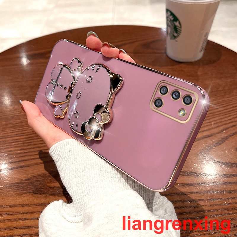 Ốp lưng SAMSUNG a31 Ốp Điện Thoại Silicon Chống Sốc Tráng Gương Hình Mèo Kitty Cho SAMSUNG a31 DDJZM01 SAMSUNG a31 viền vuông cute