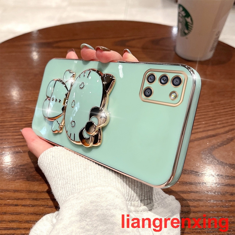 Ốp lưng SAMSUNG a31 Ốp Điện Thoại Silicon Chống Sốc Tráng Gương Hình Mèo Kitty Cho SAMSUNG a31 DDJZM01 SAMSUNG a31 viền vuông cute