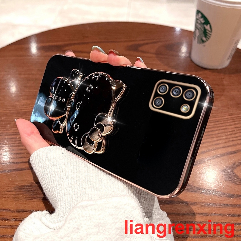 Ốp lưng SAMSUNG a31 Ốp Điện Thoại Silicon Chống Sốc Tráng Gương Hình Mèo Kitty Cho SAMSUNG a31 DDJZM01 SAMSUNG a31 viền vuông cute