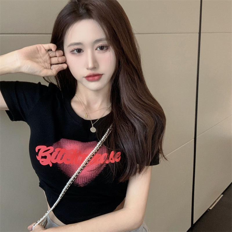 Áo Thun Tay Ngắn Cổ Tròn Phong Cách Hàn Quốc Thời Trang Mùa Hè Hàng Mới Dành Cho Bạn Nữ