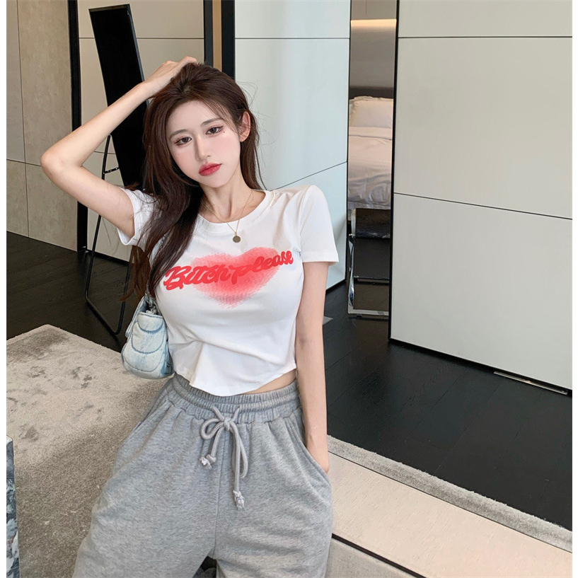 Áo Thun Tay Ngắn Cổ Tròn Phong Cách Hàn Quốc Thời Trang Mùa Hè Hàng Mới Dành Cho Bạn Nữ