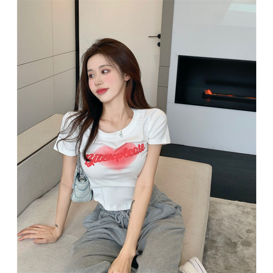 Áo Thun Tay Ngắn Cổ Tròn Phong Cách Hàn Quốc Thời Trang Mùa Hè Hàng Mới Dành Cho Bạn Nữ