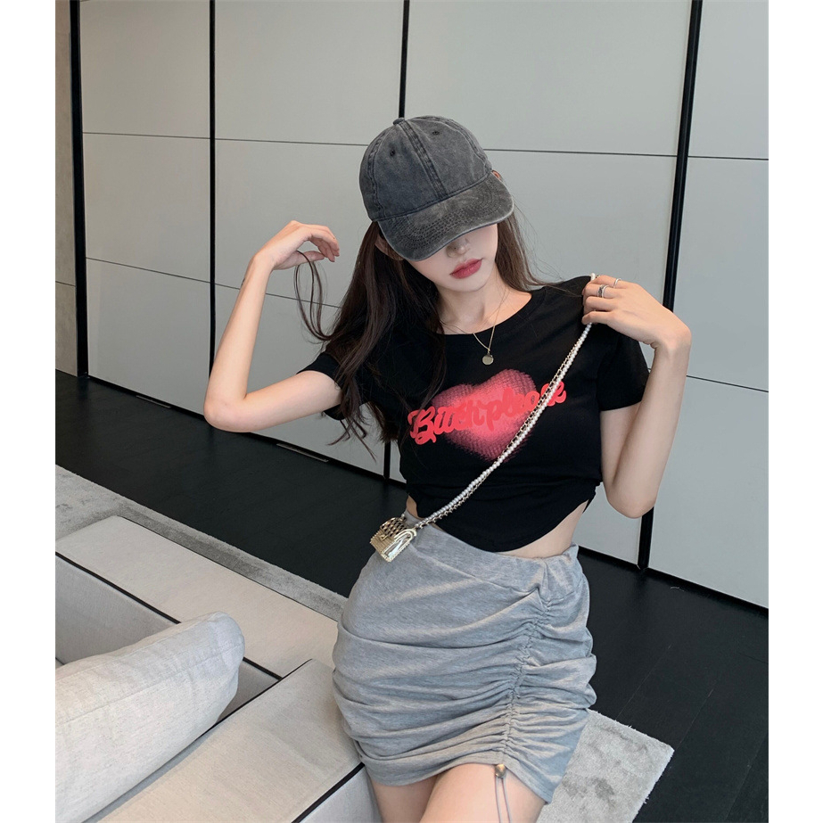 Áo Thun Tay Ngắn Cổ Tròn Phong Cách Hàn Quốc Thời Trang Mùa Hè Hàng Mới Dành Cho Bạn Nữ