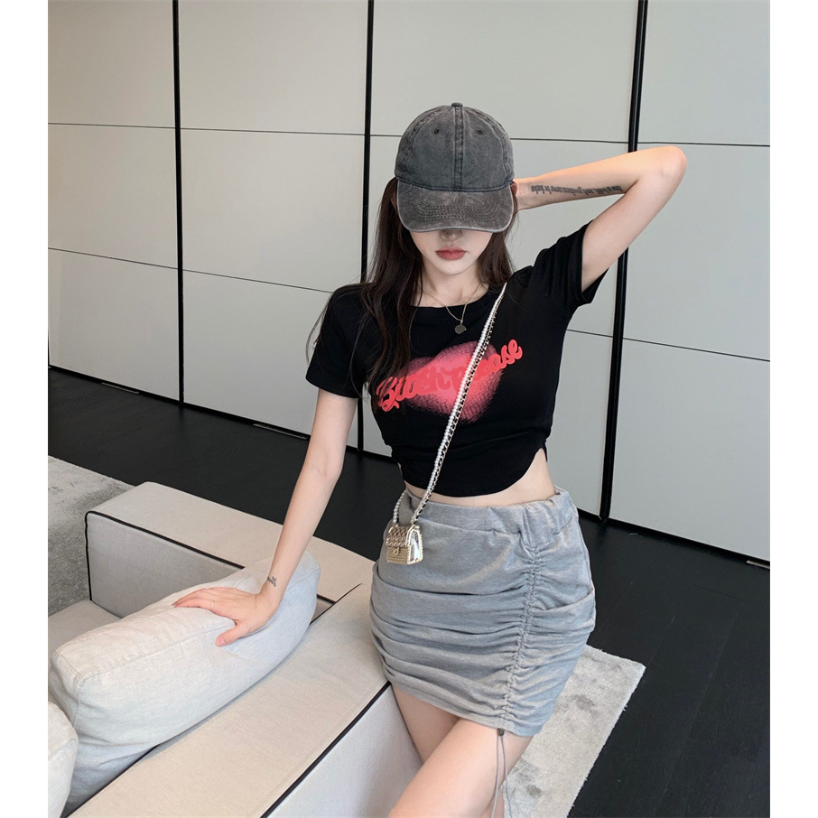 Áo Thun Tay Ngắn Cổ Tròn Phong Cách Hàn Quốc Thời Trang Mùa Hè Hàng Mới Dành Cho Bạn Nữ