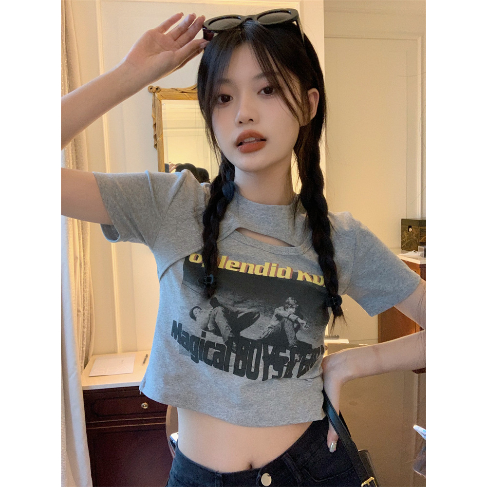 Áo Thun Tay Ngắn Thời Trang Mùa Hè Hàn Quốc Hàng Mới Dành Cho Bạn Nữ