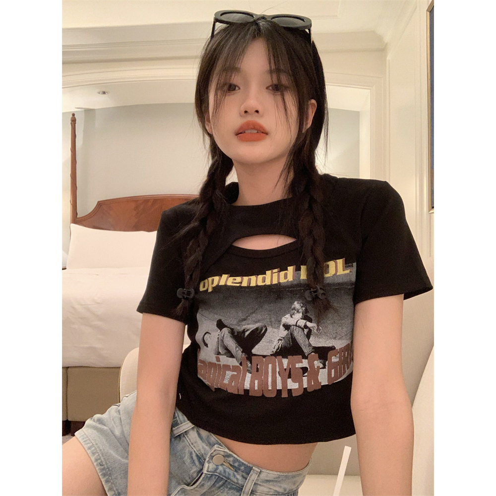 Áo Thun Tay Ngắn Thời Trang Mùa Hè Hàn Quốc Hàng Mới Dành Cho Bạn Nữ