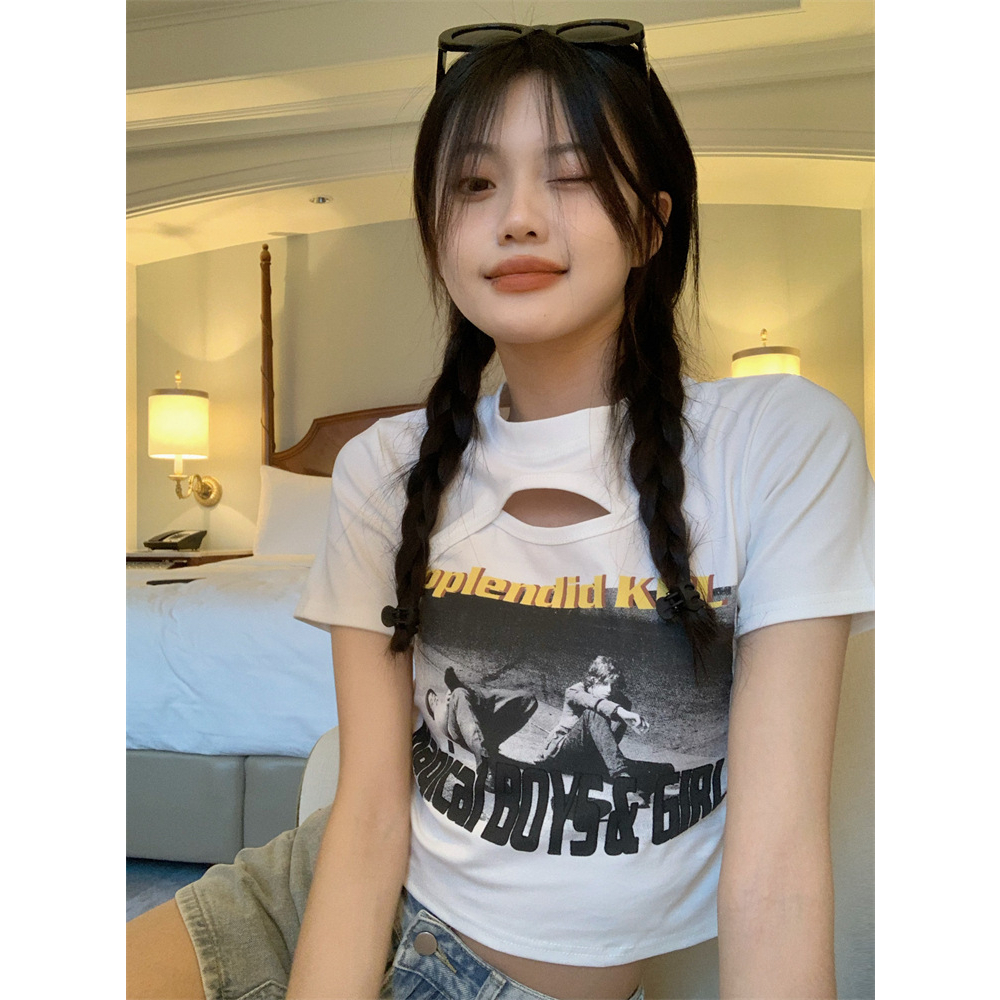 Áo Thun Tay Ngắn Thời Trang Mùa Hè Hàn Quốc Hàng Mới Dành Cho Bạn Nữ
