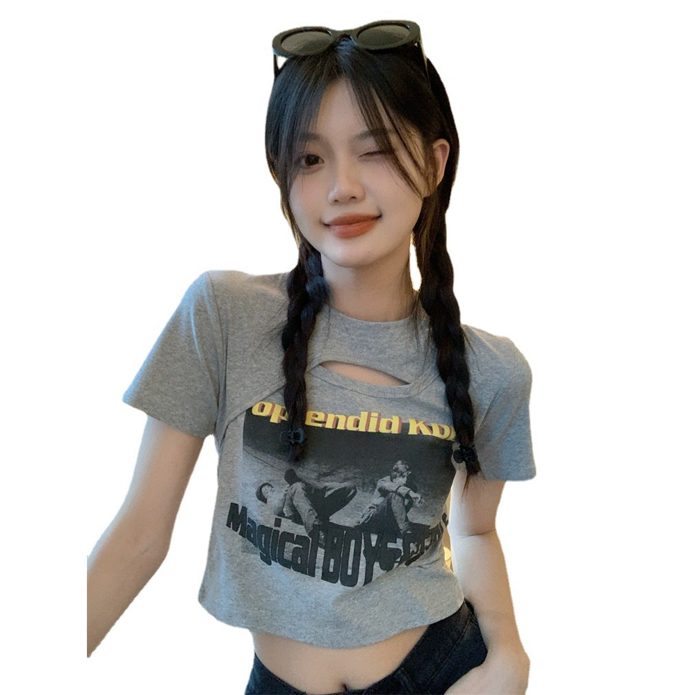 Áo Thun Tay Ngắn Thời Trang Mùa Hè Hàn Quốc Hàng Mới Dành Cho Bạn Nữ