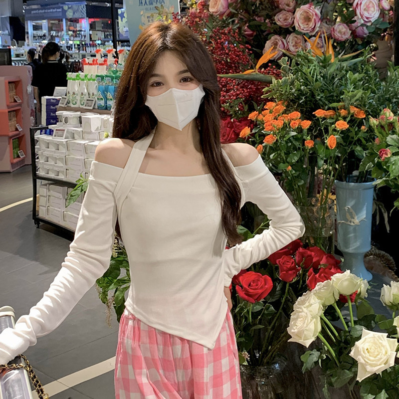 Áo Thun Nữ Dài Tay Lệch Vai Thời Trang Hàn Quốc Mới