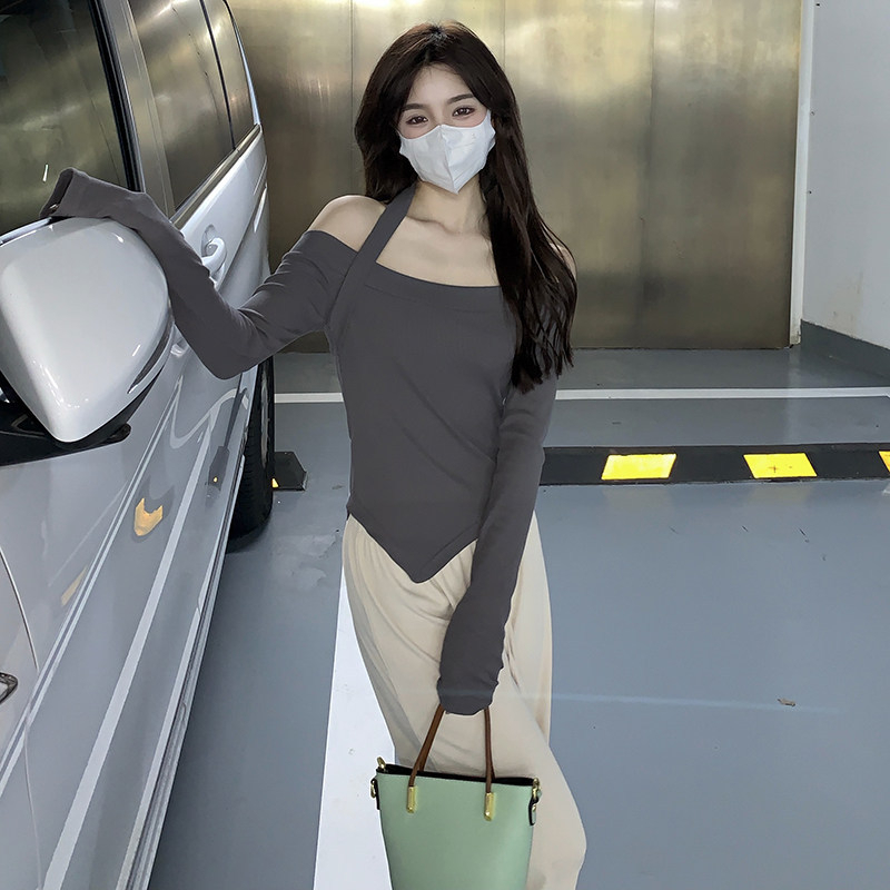 Áo Thun Nữ Dài Tay Lệch Vai Thời Trang Hàn Quốc Mới