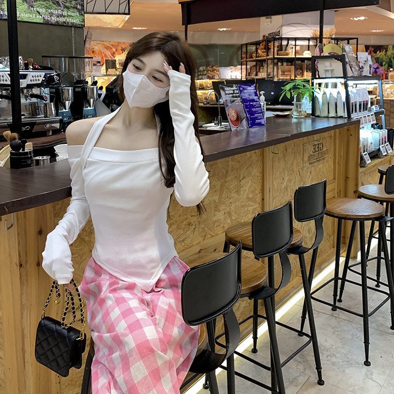 Áo Thun Nữ Dài Tay Lệch Vai Thời Trang Hàn Quốc Mới