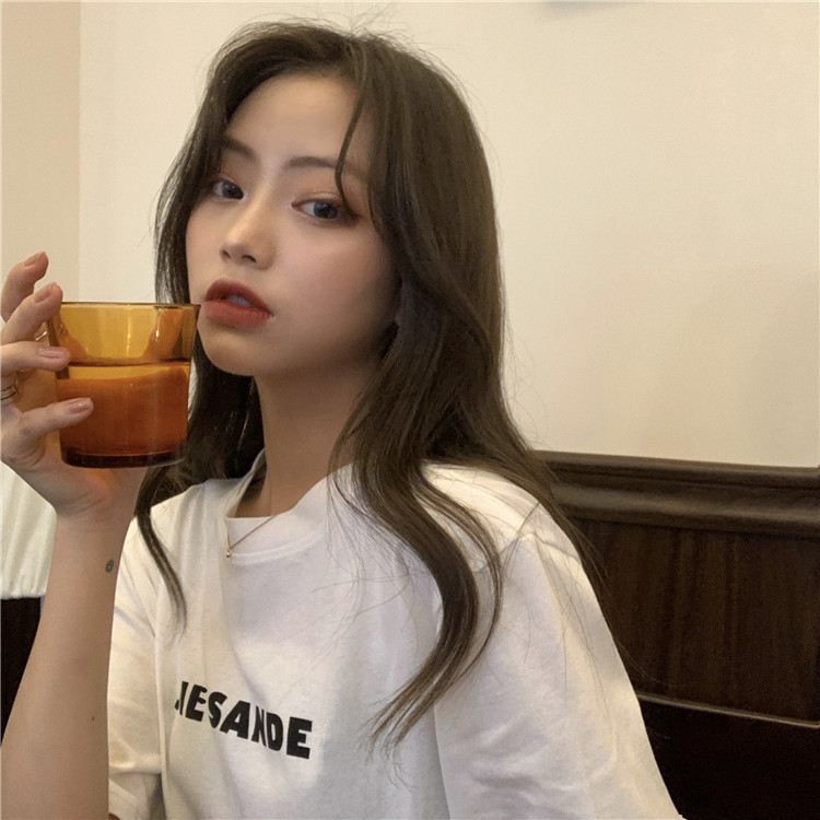 Áo Thun Nữ Ngắn Tay Cổ Tròn Thời Trang Mùa Hè Hàn Quốc Mới