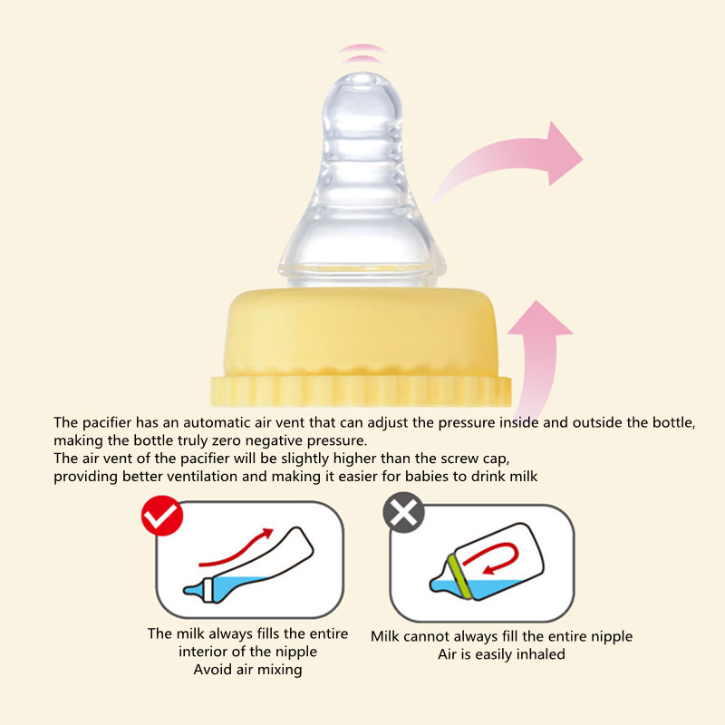 Bình đựng sữa dáng cong bằng thủy tinh chống sặc cho bé sơ sinh