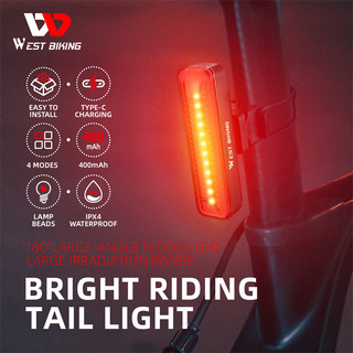 Đèn led gắn đuôi xe đạp sạc usb an toàn chống nước ban đêm