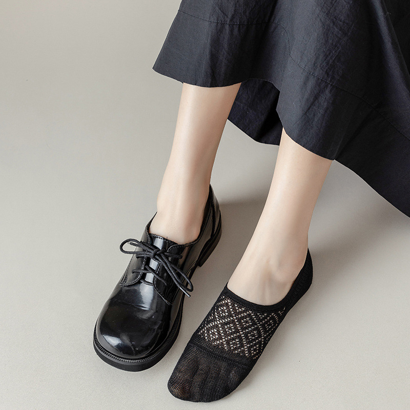 Vớ Ống Ngắn Mềm Mại Màu Đen Trơn Khử Mùi Bốn Chiều Phong Cách Hàn Quốc Cho Nữ