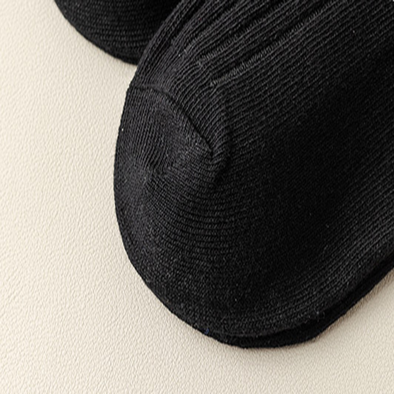 Vớ Ống Ngắn Mềm Mại Màu Đen Trơn Khử Mùi Bốn Chiều Phong Cách Hàn Quốc Cho Nữ