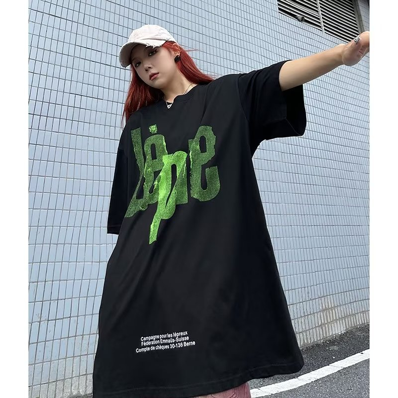 Áo Thun Tay Lỡ Cổ Tròn In Họa Tiết Thời Trang Phong Cách Harajuku Cho Nam