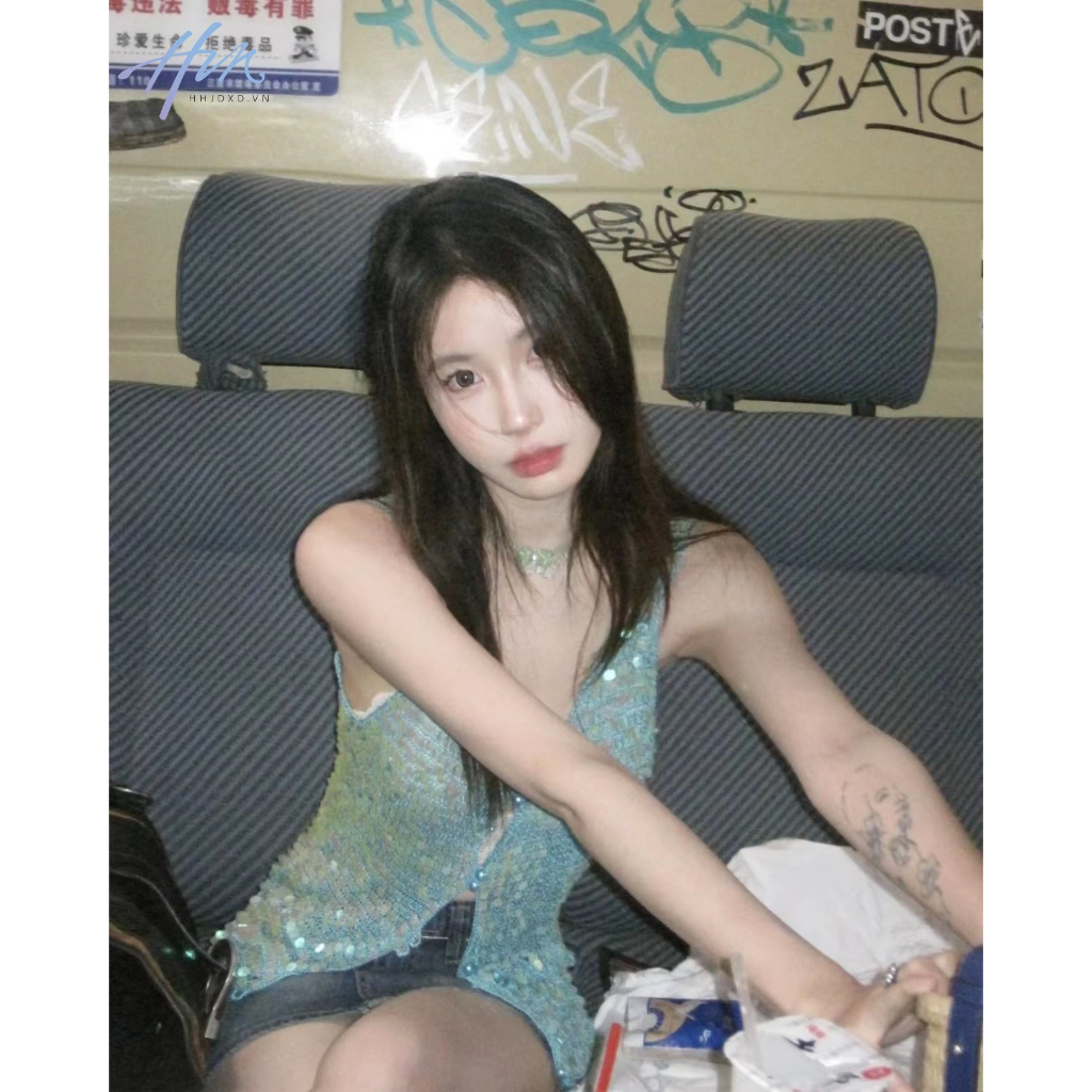 Áo Sát Nách Đính Kim Tuyến Lấp Lánh Phong Cách Mỹ Cổ Điển Thời Trang Mùa Hè Hàng Mới 2023 Dành Cho Bạn Nữ