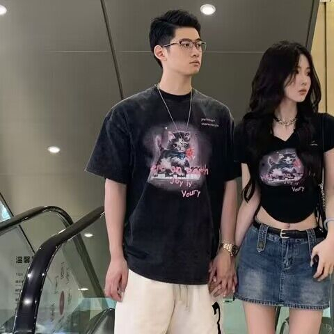 Áo Thun 100% cotton Nguyên Chất In Họa Tiết Thời Trang Hàn Quốc Cho Nữ