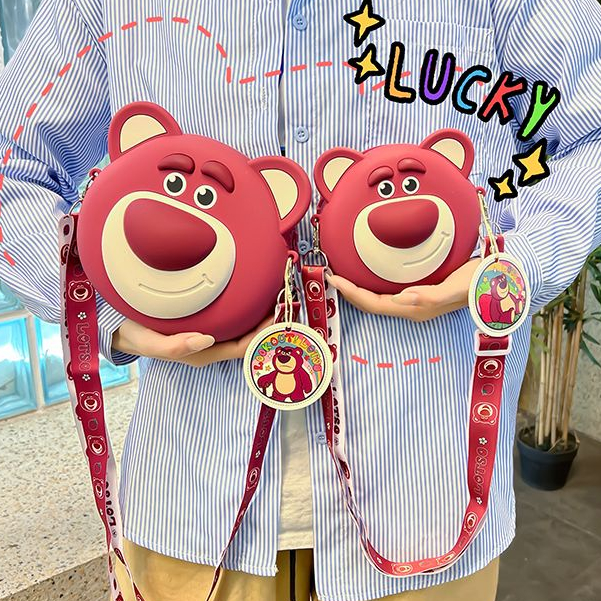 SUNNYCOLOR Túi bên hông Sang trọng Nguyên tố gấu dâu tây Dễ thương L21T071