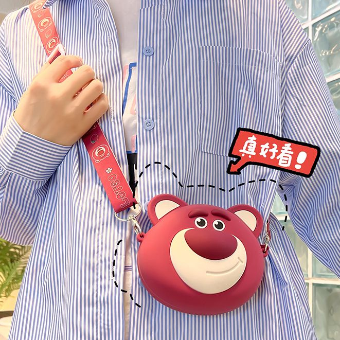 SUNNYCOLOR Túi bên hông Sang trọng Nguyên tố gấu dâu tây Dễ thương L21T071