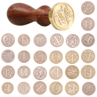 Vintage Seal Wax Stamp Head 26 chữ cái A-Z Chữ Seal Stamp Set Công cụ trang trí bằng gỗ Stamp Antique Wax Stamp
