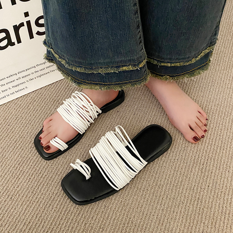 Dép Sandal Mũi Vuông Đế Bằng Có Size Lớn 35-40 Thời Trang Dành Cho Nữ